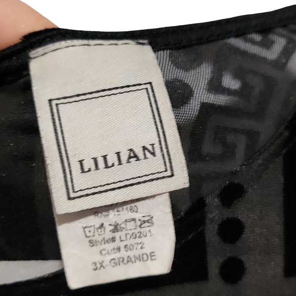 LILIAN Long Sleeve Dress Womens XL Black Velvet Burnout Y2K Gothic Grunge Witch - Picture 4 of 9